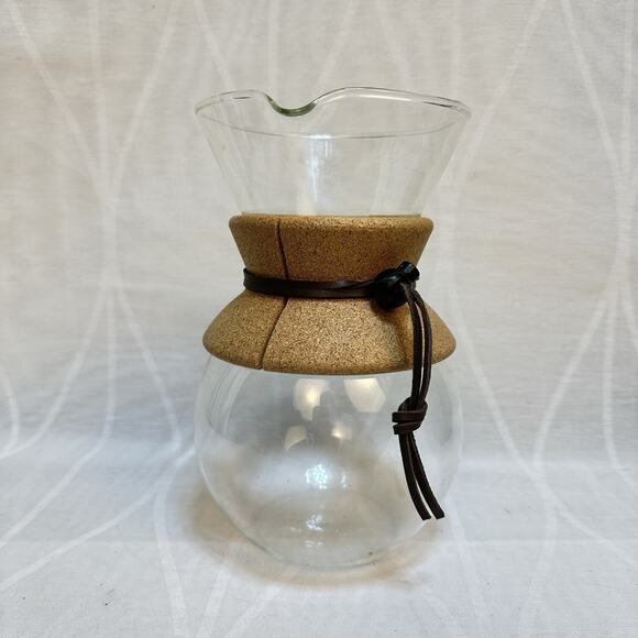 Bodum Glass Pour Over Drip Coffee Maker Carafe Cork Band Hourglass Shape - Picture 1 of 4